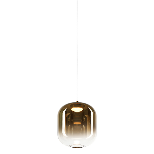 Matteo Lighting Refrax 6" LED Pendant in Aged Gold Brass + Gold Glass (C37401AGAG)