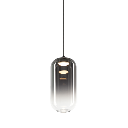 Matteo Lighting Refrax 4" LED Pendant in Matte Black + Smoke Glass (C37411MBSM)