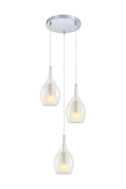 Matteo Lighting Jericho 14" 3-Light Pendant in Chrome (C37503CHCL) – alternate view