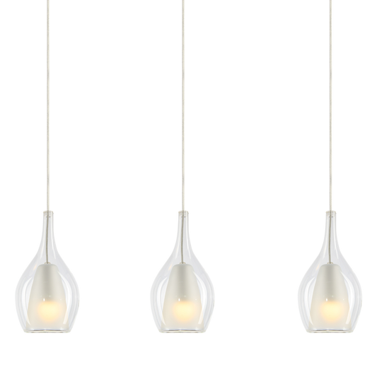 Matteo Lighting Jericho 28" 3-Light Linear Pendant in Chrome (C37513CHCL)