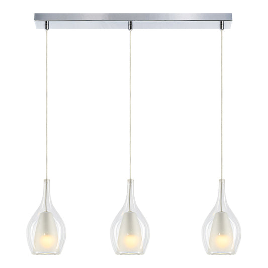Matteo Lighting Jericho 28" 3-Light Linear Pendant in Chrome (C37513CHCL) – alternate view