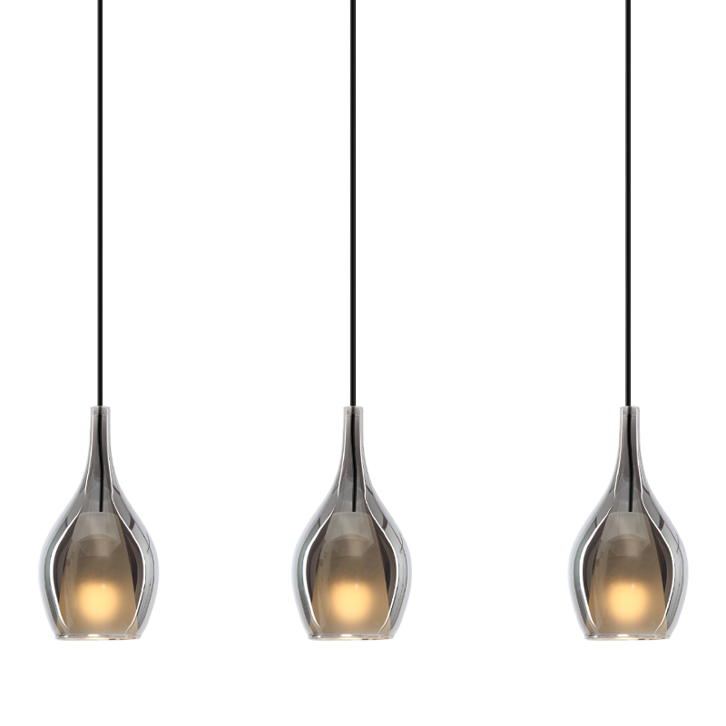 Matteo Lighting Jericho 28" 3-Light Linear Pendant in Matte Black (C37513MBSM)