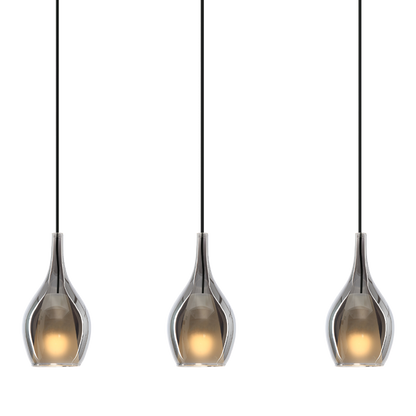 Matteo Lighting Jericho 28" 3-Light Linear Pendant in Matte Black (C37513MBSM)