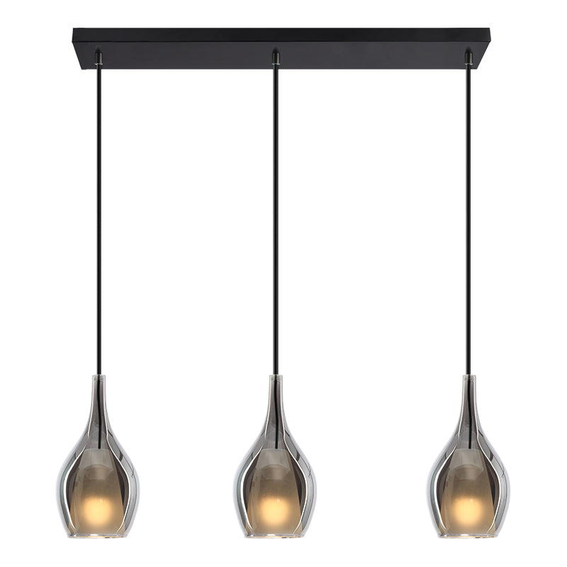 Matteo Lighting Jericho 28" 3-Light Linear Pendant in Matte Black (C37513MBSM) – alternate view