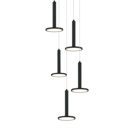 Matteo Lighting Extraterrestrial 16" 5-Light LED Chandelier in Matte Black (C37705MB)
