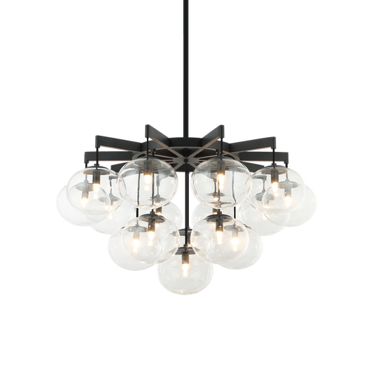 Matteo Lighting Bulbus 32" 16-Light Chandelier in Matte Black (C38116MB)