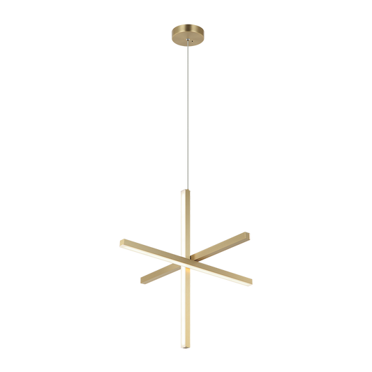 Matteo Lighting Crosley 24" 3-Light LED Chandelier in Brushed Gold (C38924BG) – alternate view