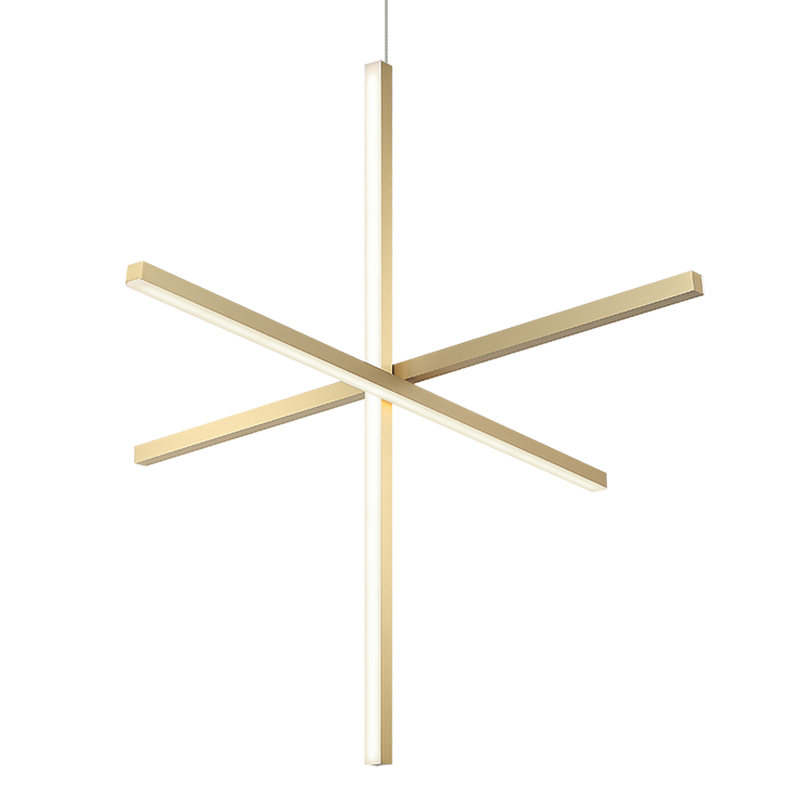 Matteo Lighting Crosley 36" 3-Light LED Chandelier in Brushed Gold (C38936BG)