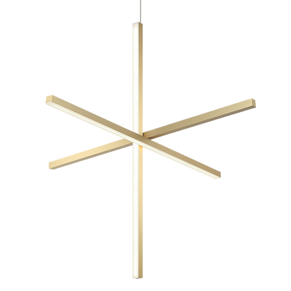 Matteo Lighting Crosley 36" 3-Light LED Chandelier in Brushed Gold (C38936BG)