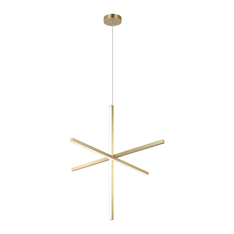 Matteo Lighting Crosley 36" 3-Light LED Chandelier in Brushed Gold (C38936BG) – alternate view