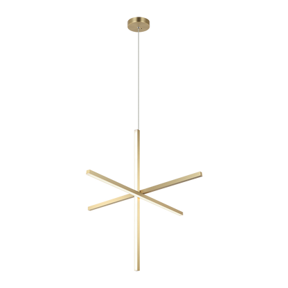 Matteo Lighting Crosley 36" 3-Light LED Chandelier in Brushed Gold (C38936BG) – alternate view