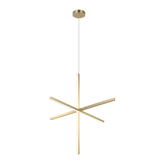 Matteo Lighting Crosley 36" 3-Light LED Chandelier in Brushed Gold (C38936BG) – alternate view