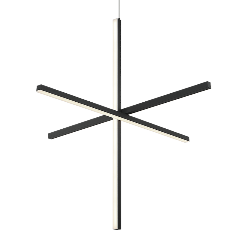 Matteo Lighting Crosley 36" 3-Light LED Chandelier in Matte Black (C38936MB)