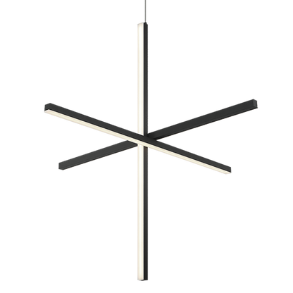 Matteo Lighting Crosley 36" 3-Light LED Chandelier in Matte Black (C38936MB)
