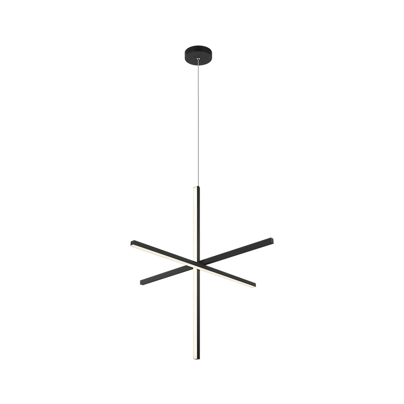 Matteo Lighting Crosley 36" 3-Light LED Chandelier in Matte Black (C38936MB) – alternate view