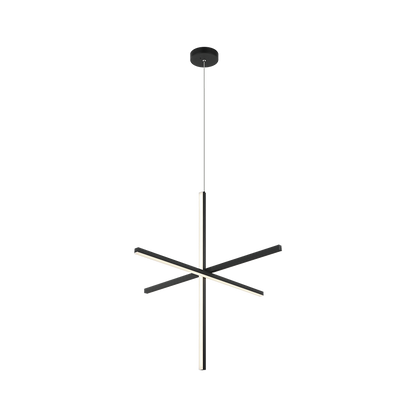 Matteo Lighting Crosley 36" 3-Light LED Chandelier in Matte Black (C38936MB) – alternate view