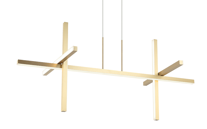 Matteo Lighting Crosley 44" 5-Light LED Linear Chandelier in Brushed Gold (C38944BG)