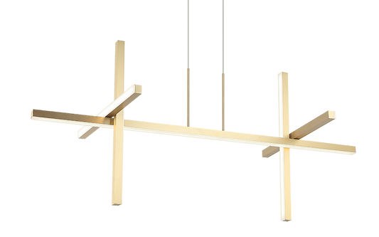 Matteo Lighting Crosley 44" 5-Light LED Linear Chandelier in Brushed Gold (C38944BG)