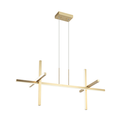 Matteo Lighting Crosley 44" 5-Light LED Linear Chandelier in Brushed Gold (C38944BG) – alternate view