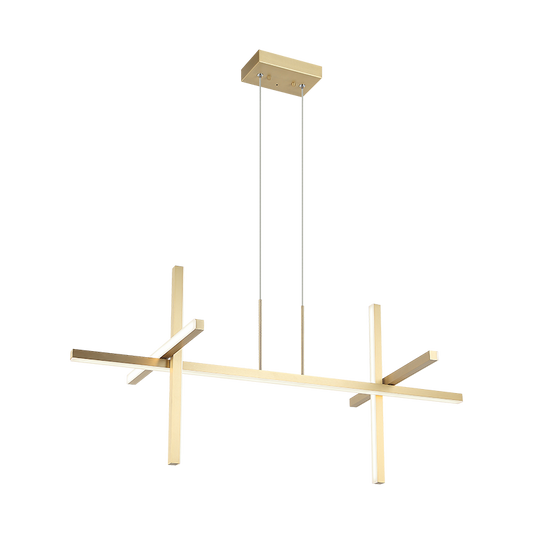 Matteo Lighting Crosley 44" 5-Light LED Linear Chandelier in Brushed Gold (C38944BG) – alternate view