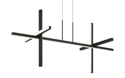 Matteo Lighting Crosley 44" 5-Light LED Linear Chandelier in Matte Black (C38944MB) – alternate view