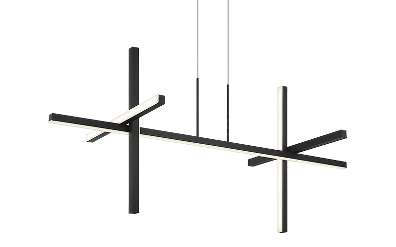 Matteo Lighting Crosley 44" 5-Light LED Linear Chandelier in Matte Black (C38944MB)