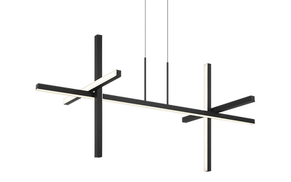 Matteo Lighting Crosley 44" 5-Light LED Linear Chandelier in Matte Black (C38944MB)