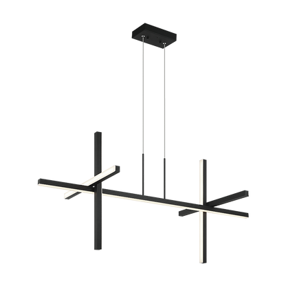 Matteo Lighting Crosley 44" 5-Light LED Linear Chandelier in Matte Black (C38944MB) – alternate view