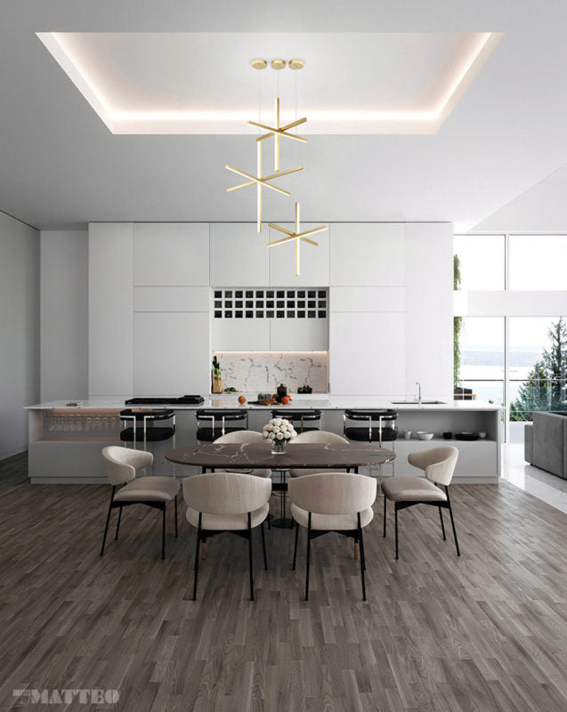 Matteo Lighting Crosley 36" 3-Light LED Chandelier in Brushed Gold (C38936BG) – alternate view