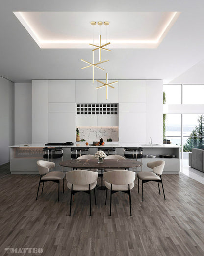 Matteo Lighting Crosley 36" 3-Light LED Chandelier in Brushed Gold (C38936BG) – alternate view