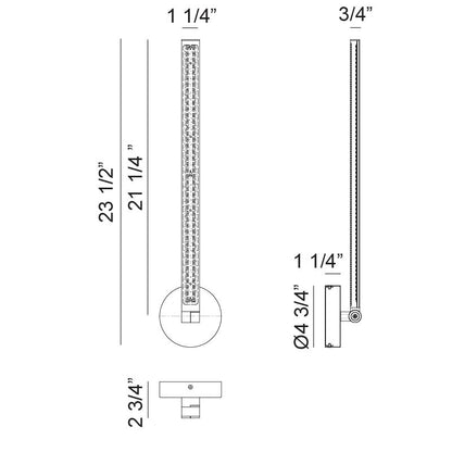 Matteo Lighting Archie 23" LED Bath Vanity Light – line drawing with dimensions