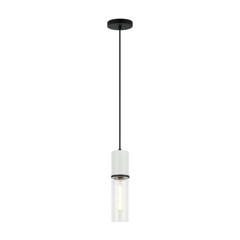 Matteo Lighting Marmor 3" Pendant in Matte Black + White Marble (C39911MB) – alternate view