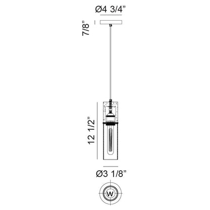 Matteo Lighting Marmor 3" Pendant – line drawing with dimensions