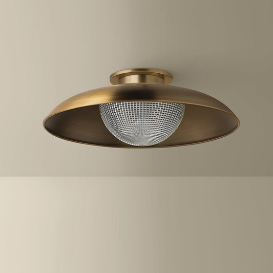 Troy Braxton Semi-Flush Mount Patina Brass Detail 1
