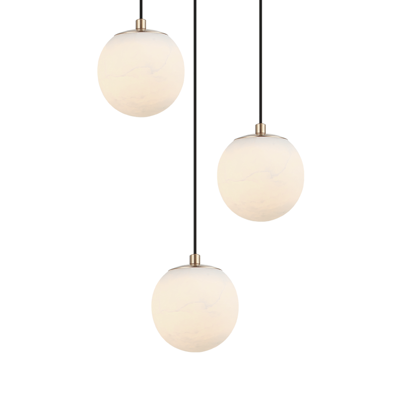 Matteo Lighting Nikini 15" 3-Light Pendant in Aged Gold Brass (C41713CG)