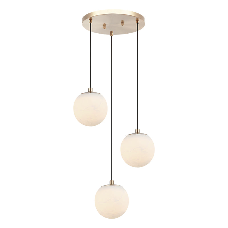 Matteo Lighting Nikini 15" 3-Light Pendant in Aged Gold Brass (C41713CG) – alternate view