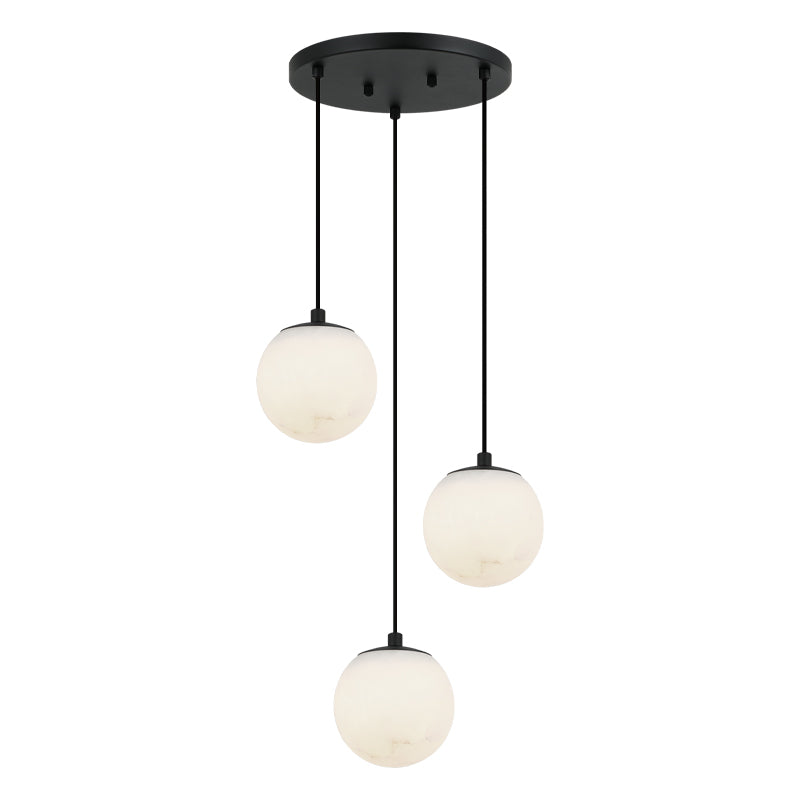 Matteo Lighting Nikini 15" 3-Light Pendant in Matte Black (C41713MB) – alternate view