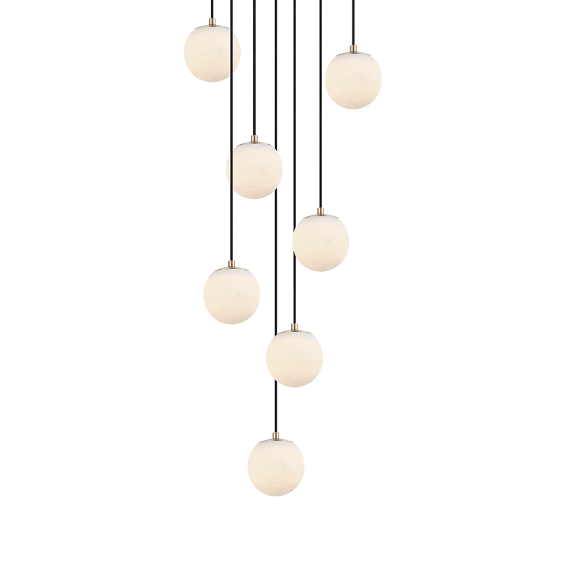 Matteo Lighting Nikini 21" 7-Light Pendant in Aged Gold Brass (C41717CG)