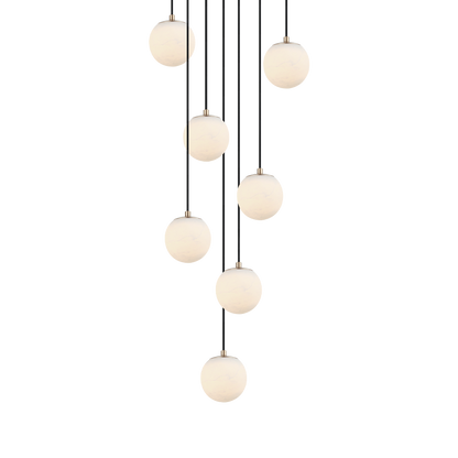 Matteo Lighting Nikini 21" 7-Light Pendant in Aged Gold Brass (C41717CG)