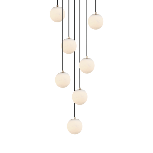 Matteo Lighting Nikini 21" 7-Light Pendant in Aged Gold Brass (C41717CG)