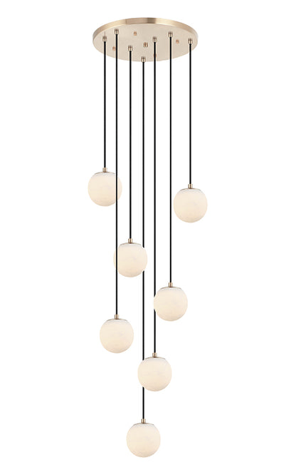 Matteo Lighting Nikini 21" 7-Light Pendant in Aged Gold Brass (C41717CG) – alternate view