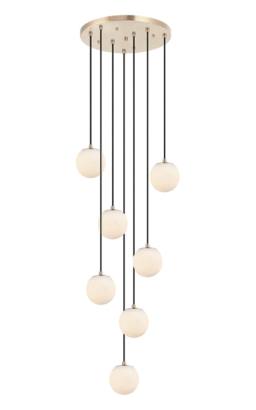 Matteo Lighting Nikini 21" 7-Light Pendant in Aged Gold Brass (C41717CG) – alternate view