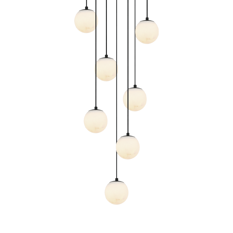 Matteo Lighting Nikini 21" 7-Light Pendant in Matte Black (C41717MB)
