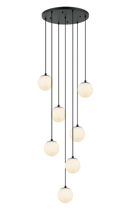 Matteo Lighting Nikini 21" 7-Light Pendant in Matte Black (C41717MB) – alternate view