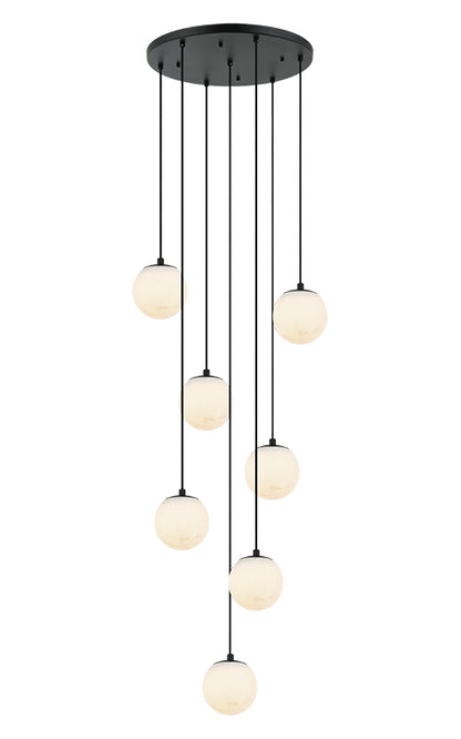 Matteo Lighting Nikini 21" 7-Light Pendant in Matte Black (C41717MB) – alternate view