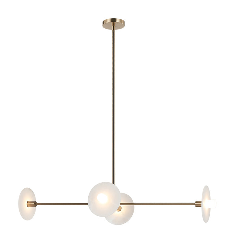 Matteo Lighting Monument 42" 4-Light Linear Chandelier in Champagne Gold (C42604CG) – alternate view