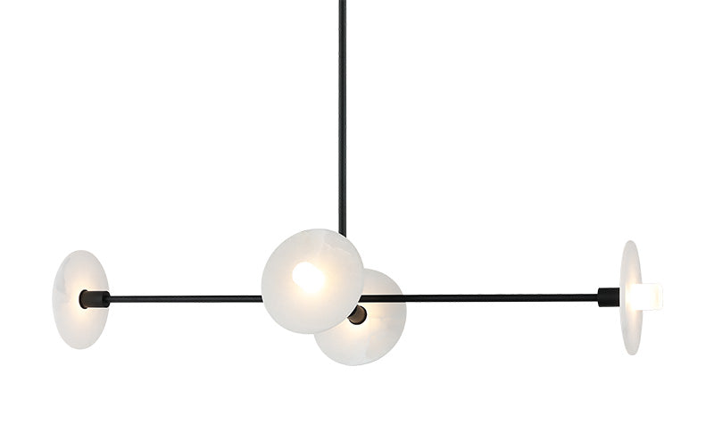 Matteo Lighting Monument 42" 4-Light Linear Chandelier in Matte Black (C42604MB)
