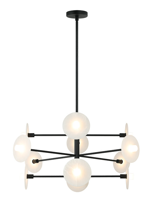 Matteo Lighting Monument 42" 12-Light Chandelier in Matte Black (C42612MB) – alternate view