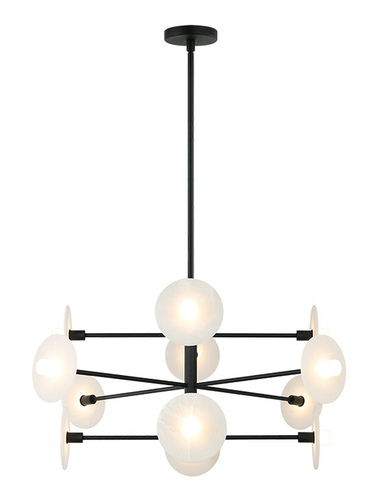 Matteo Lighting Monument 42" 12-Light Chandelier in Matte Black (C42612MB) – alternate view