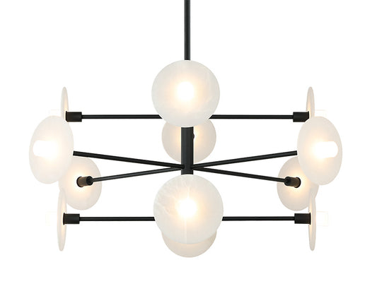 Matteo Lighting Monument 42" 12-Light Chandelier in Matte Black (C42612MB)